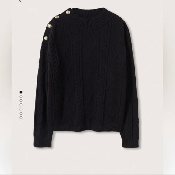 MANGO Buttoned Knit Braided Sweater XS - Picture 3 of 5